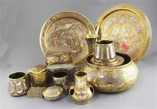 A collection of assorted Cairo ware,